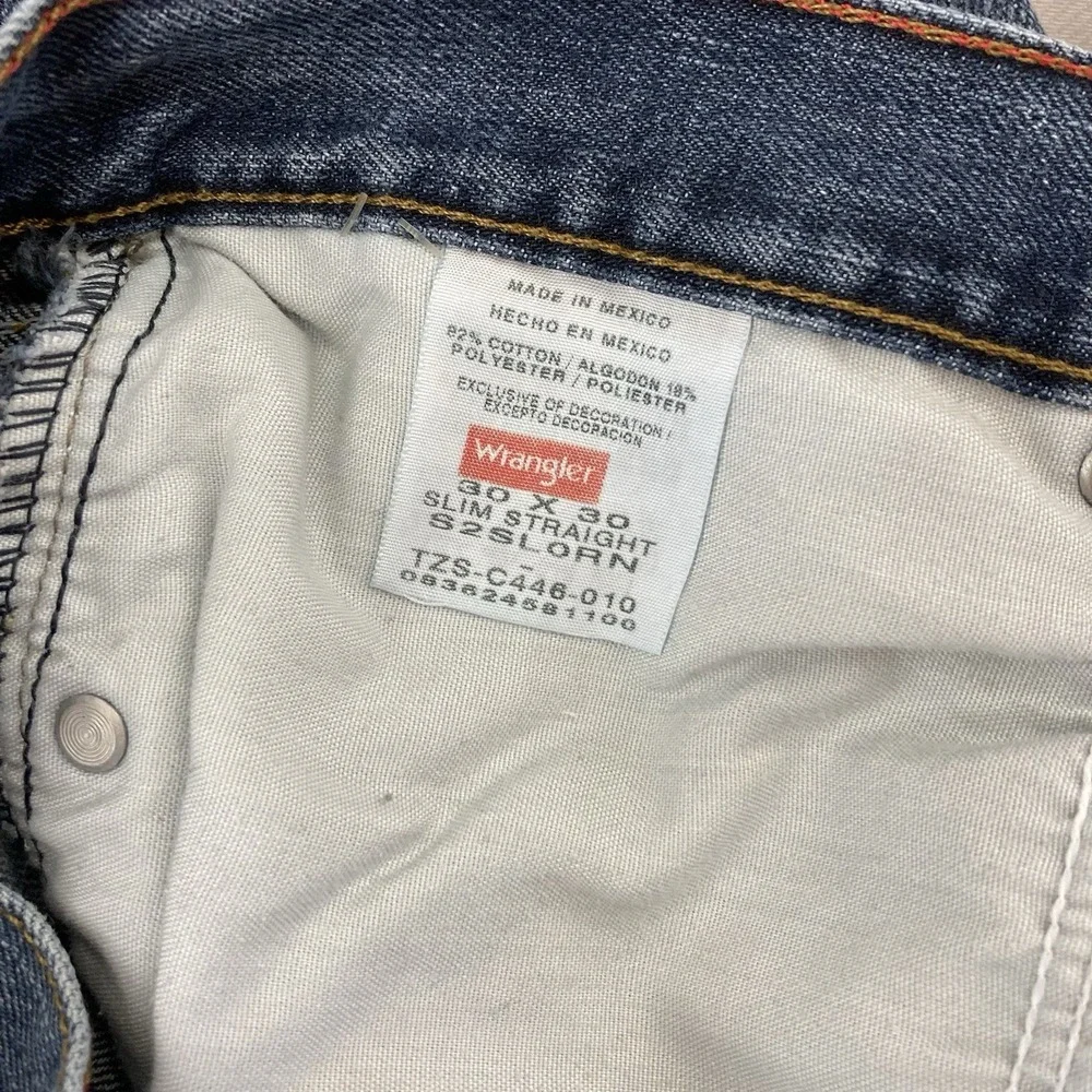 Wrangler Jeans Men's 30X29 (Tag 30X30) Blue Jeans Straight‎ Slim Fit
